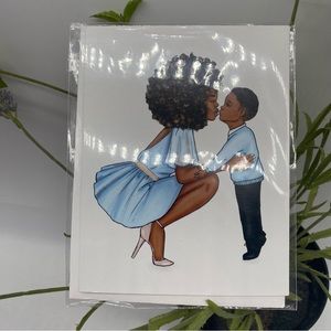 Coco Michele Mom and Son Card, Mother’s Day Blue, 4.25″ x 5.5″